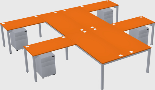 Shared l-shaped desk