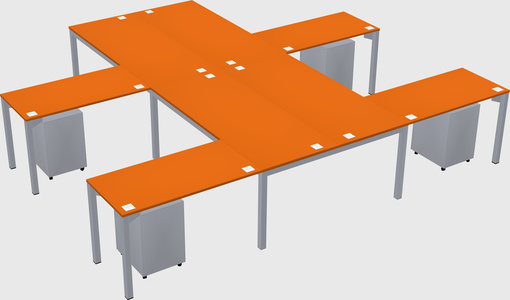 Shared l-shaped desk