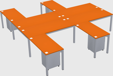 Shared l-shaped desk