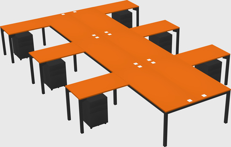 Shared l-shaped desk