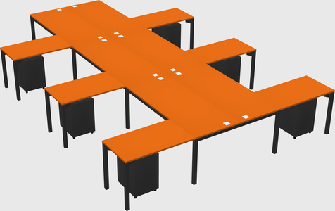 Shared l-shaped desk