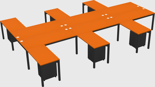 Shared l-shaped desk