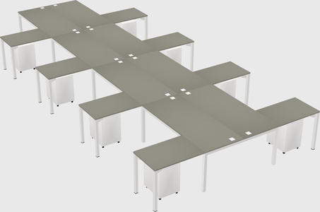 Shared l-shaped desk