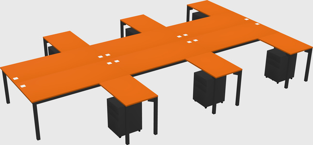 Shared l-shaped desk