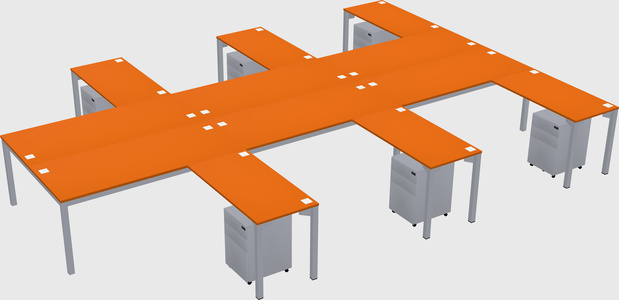 Shared l-shaped desk
