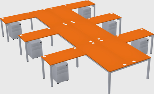 Shared l-shaped desk