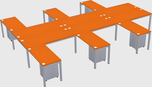 Shared l-shaped desk