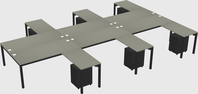 Shared l-shaped desk