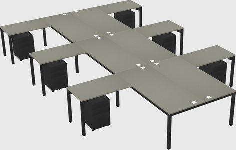 Shared l-shaped desk