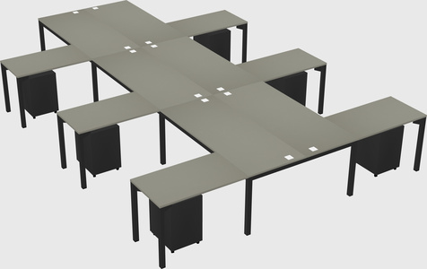 Shared l-shaped desk