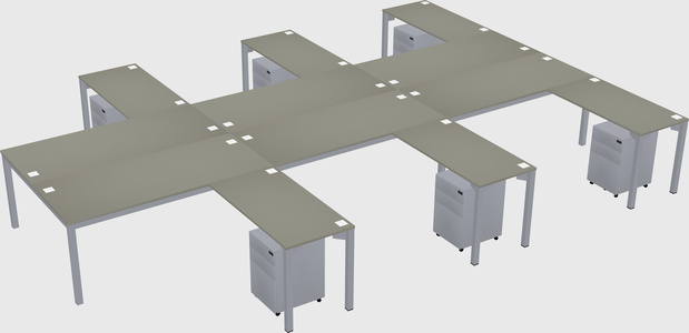 Shared l-shaped desk