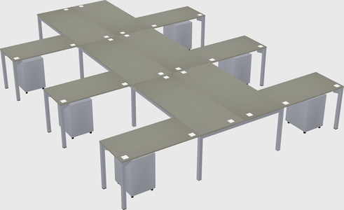 Shared l-shaped desk