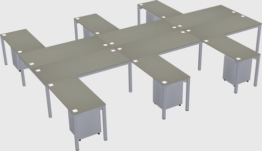 Shared l-shaped desk