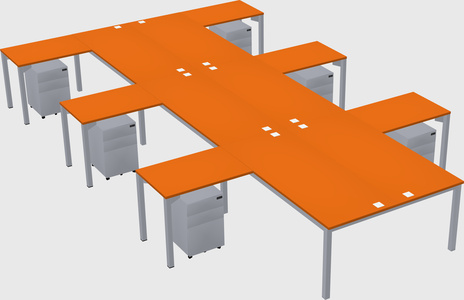 Shared l-shaped desk