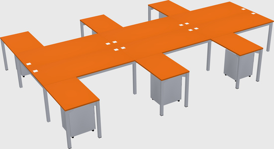 Shared l-shaped desk