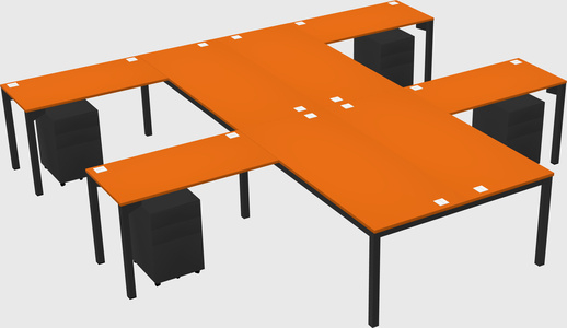 Shared l-shaped desk