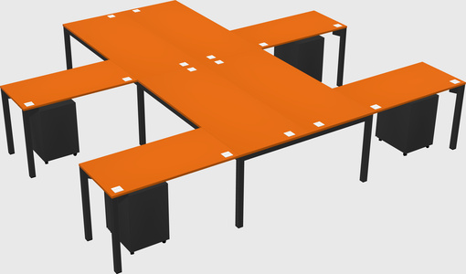 Shared l-shaped desk