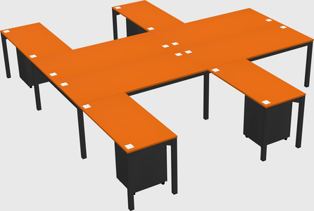 Shared l-shaped desk