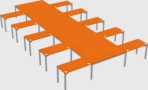 Shared l-shaped desk