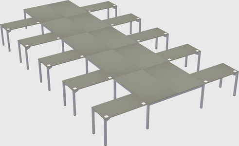 Shared l-shaped desk