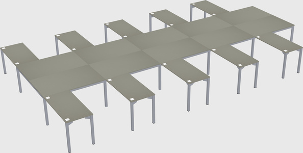 Shared l-shaped desk