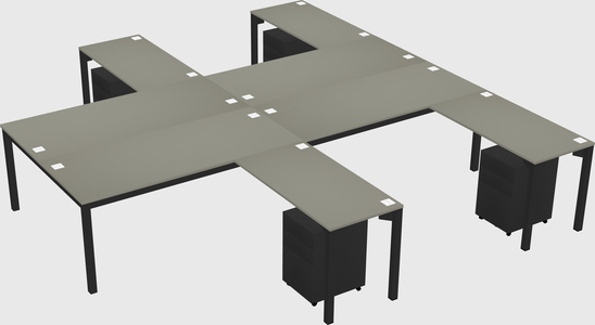 Shared l-shaped desk