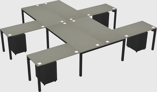 Shared l-shaped desk