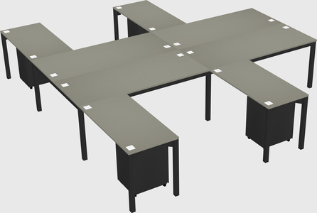 Shared l-shaped desk