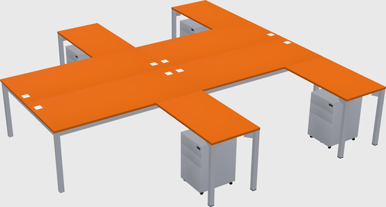 Shared l-shaped desk