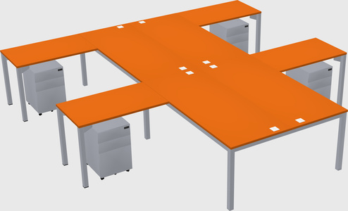 Shared l-shaped desk