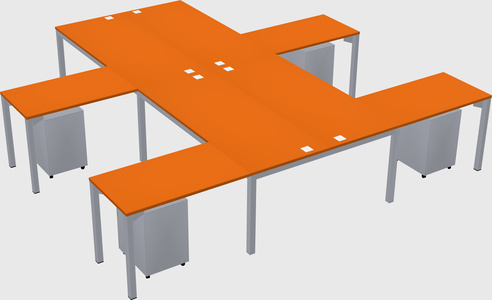 Shared l-shaped desk