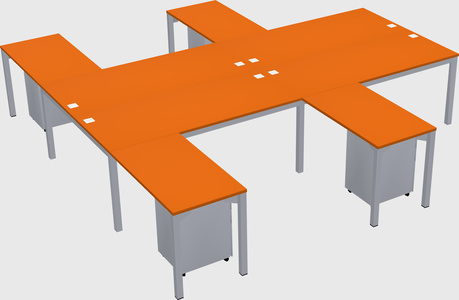 Shared l-shaped desk