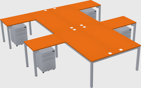 Shared l-shaped desk