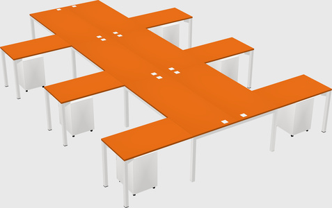 Shared l-shaped desk