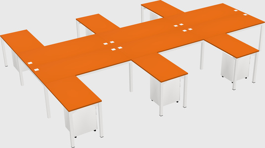 Shared l-shaped desk