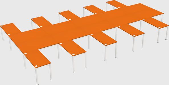 Shared l-shaped desk