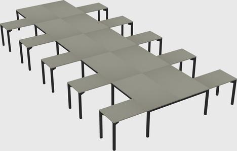 Shared l-shaped desk