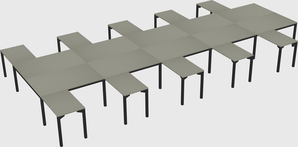 Shared l-shaped desk