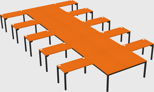 Shared l-shaped desk