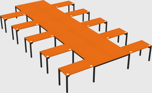 Shared l-shaped desk