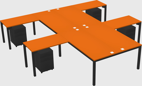 Shared l-shaped desk