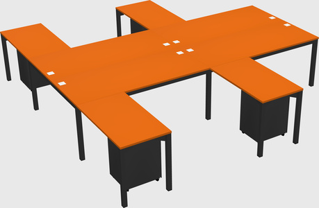 Shared l-shaped desk