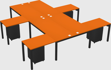 Shared l-shaped desk