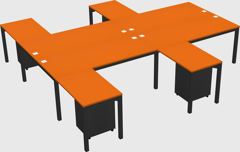 Shared l-shaped desk
