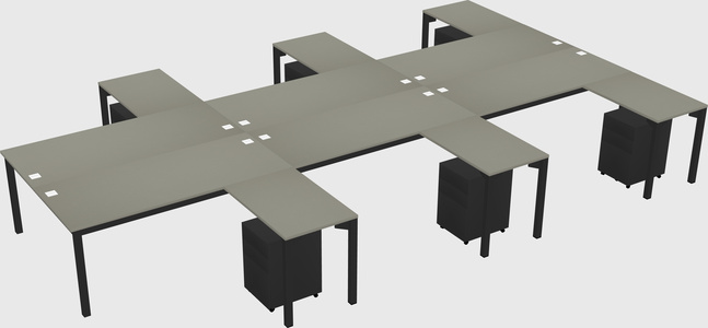 Shared l-shaped desk