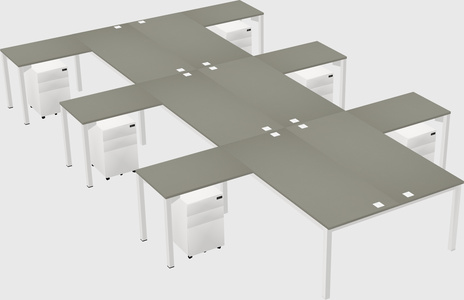 Shared l-shaped desk