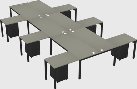 Shared l-shaped desk