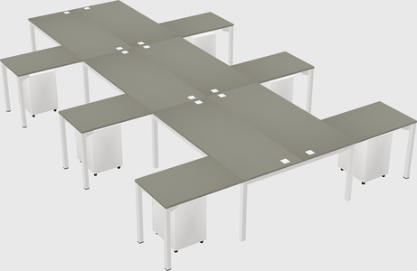 Shared l-shaped desk