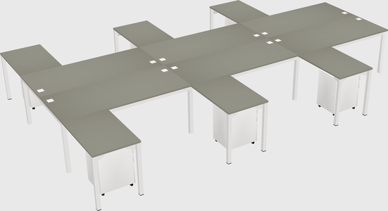 Shared l-shaped desk
