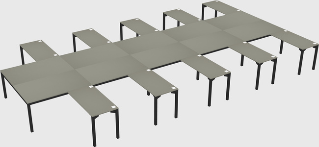Shared l-shaped desk